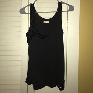 Scoop neck tank with beaded details