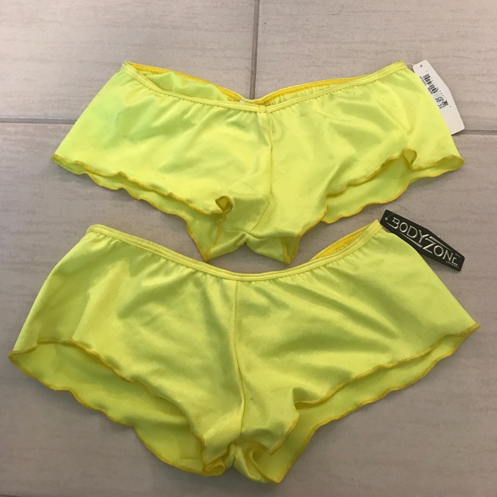 Neon Yellow Puckerback Shorts