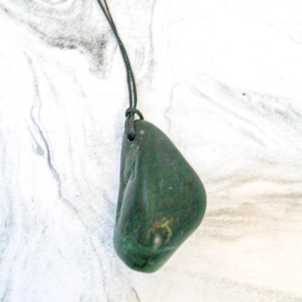 Last Raw Greenstone Pendant from New Zealand Left!