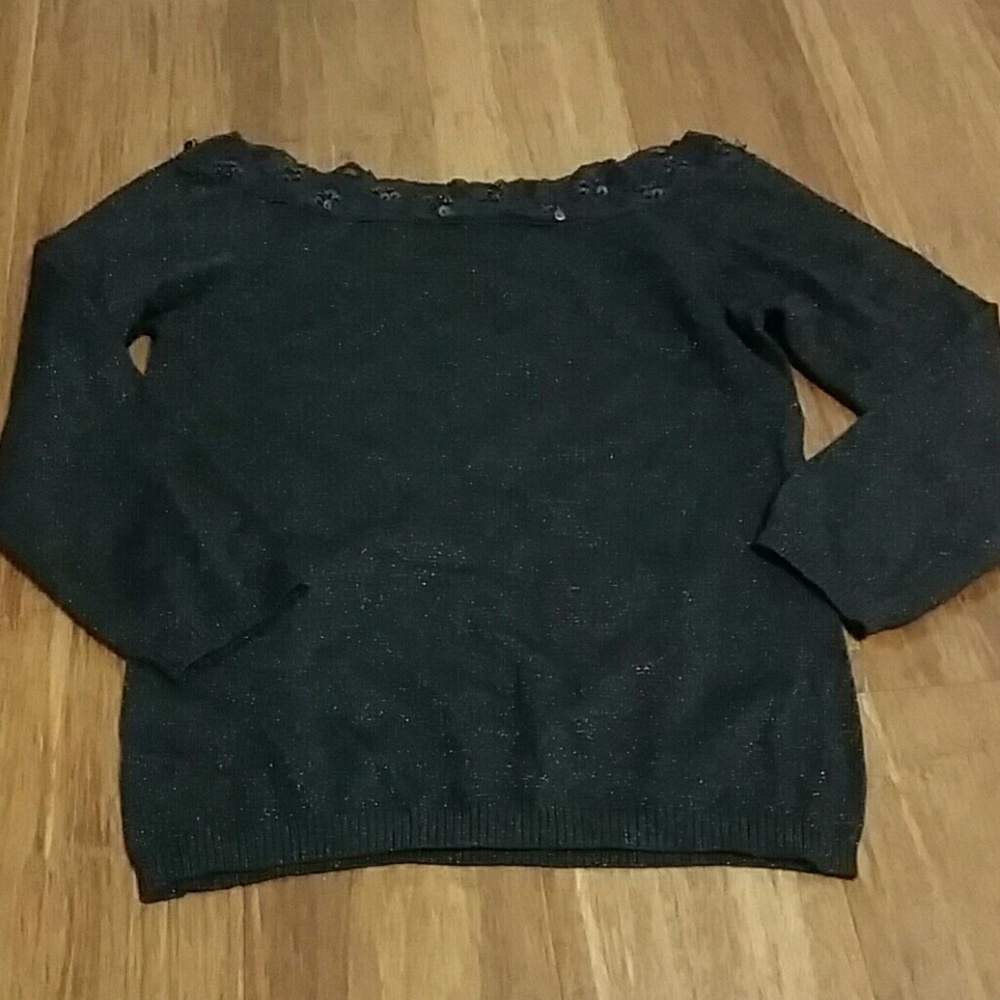 Simmering off shoulder knit top
