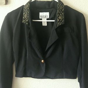 Badass black and gold cropped jacket