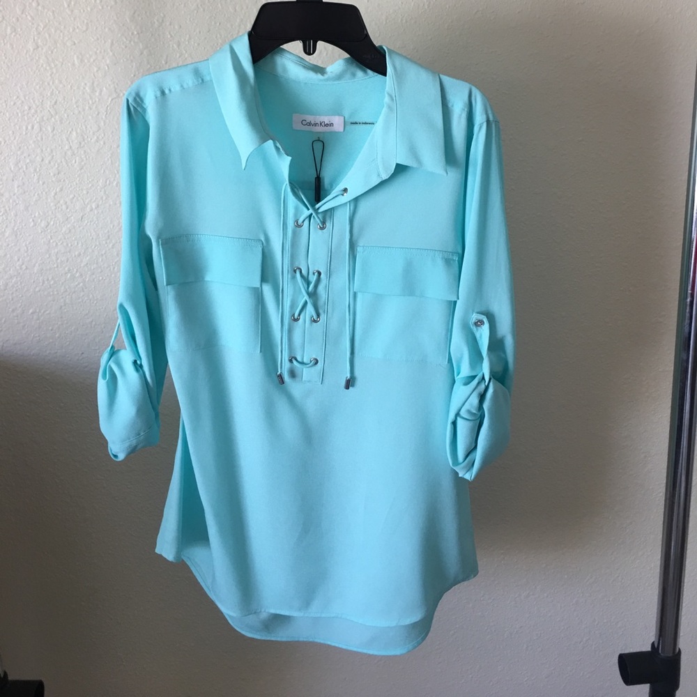 CK lace up Roll sleeve