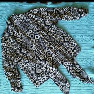 Black and white Aztec print top