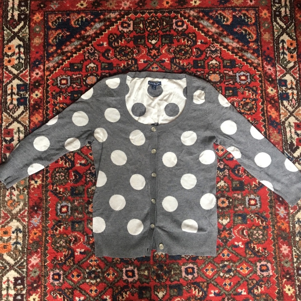Fun polka dot cardi! Size Sm. American Eagle.
