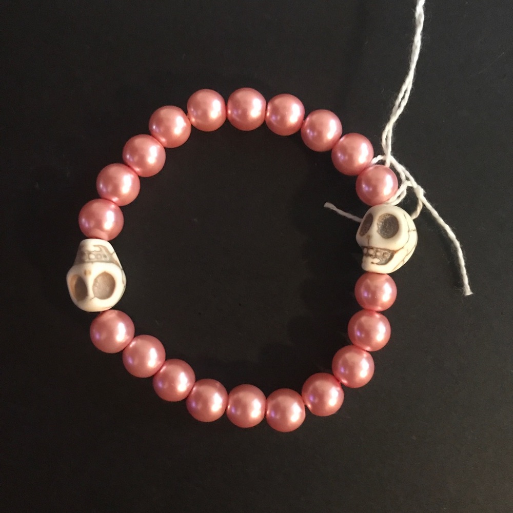 Pink skull bracelet