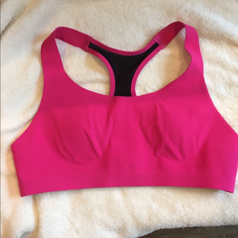 Pink & black Lululemon itty bracer sports bra 36A