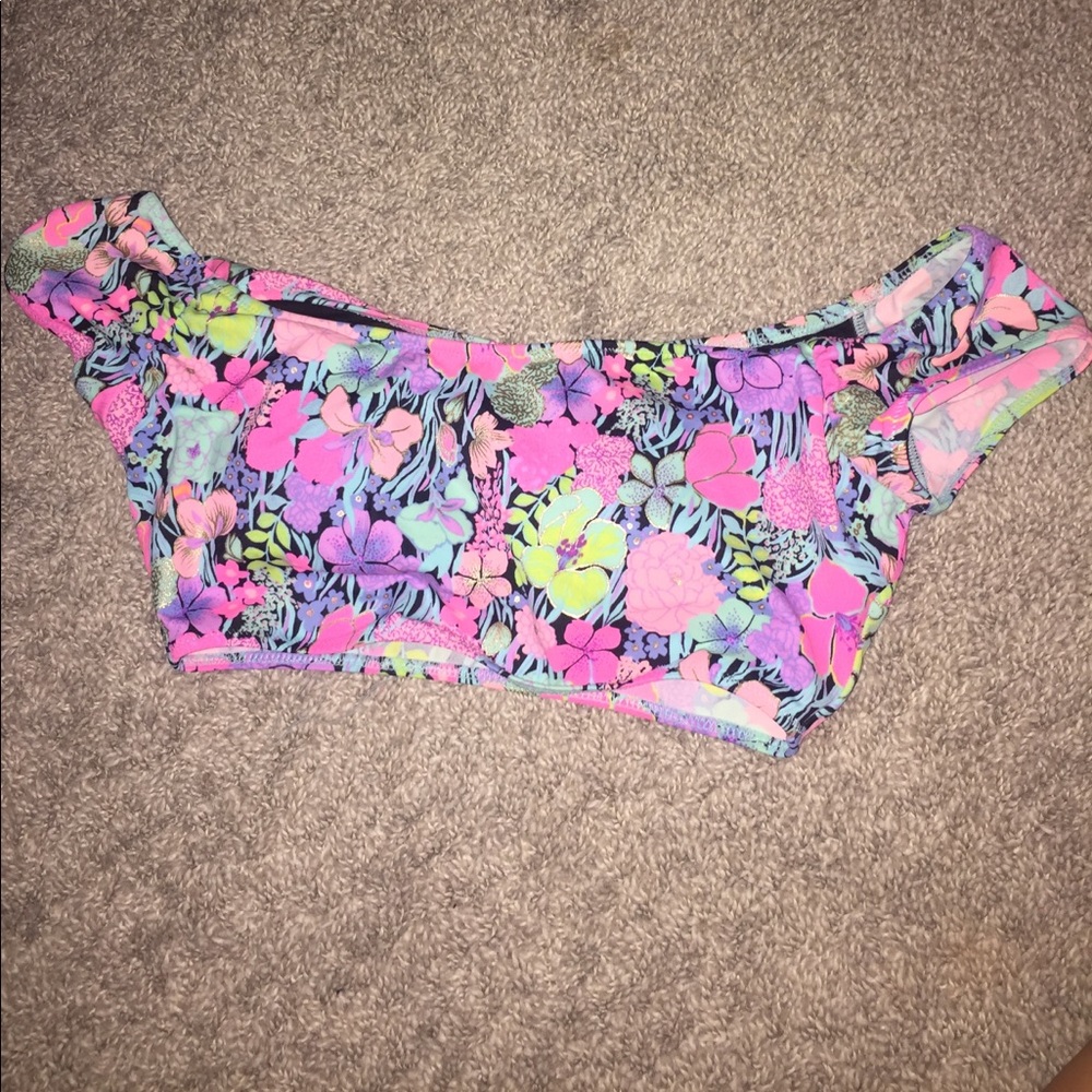 Floral off the shoulder swimsuit top