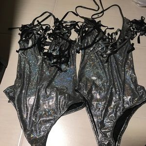 Silver Frilly One Piece