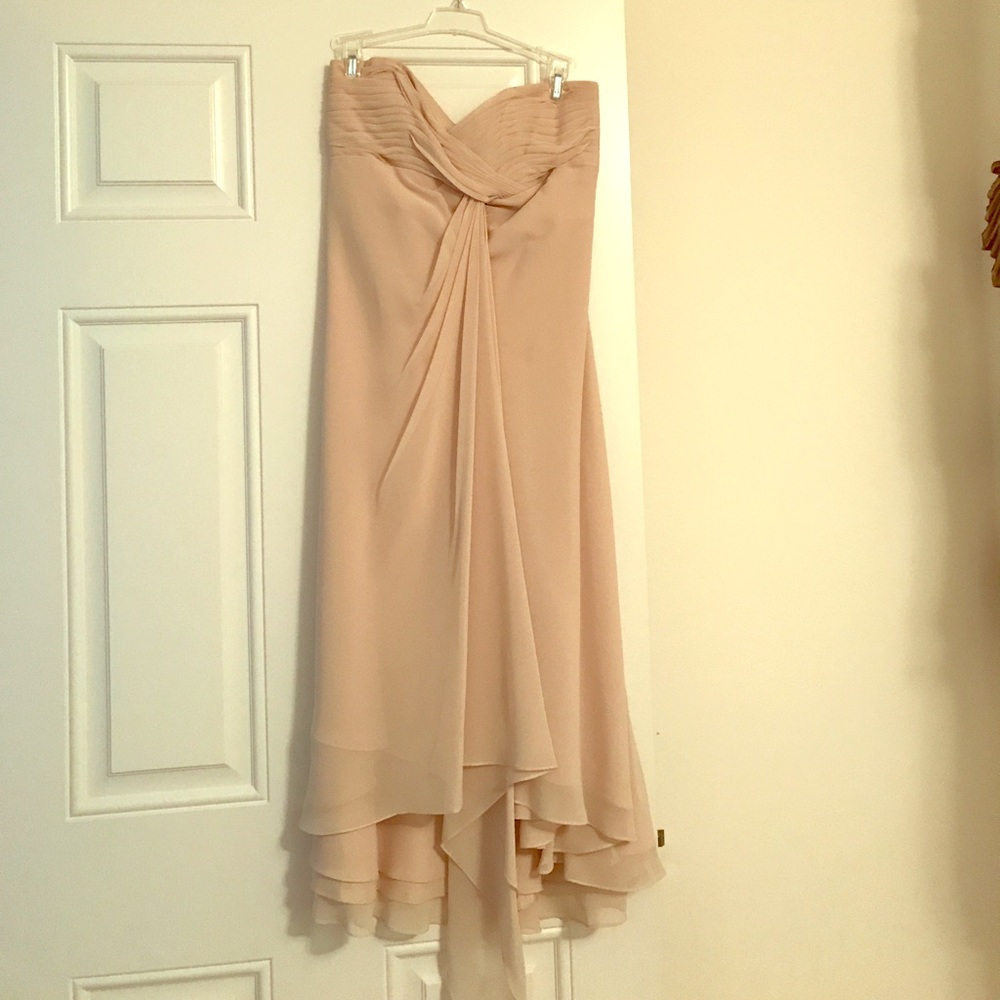 Strapless beige dress