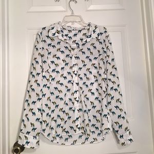 CROWN & IVY Button up Camel top