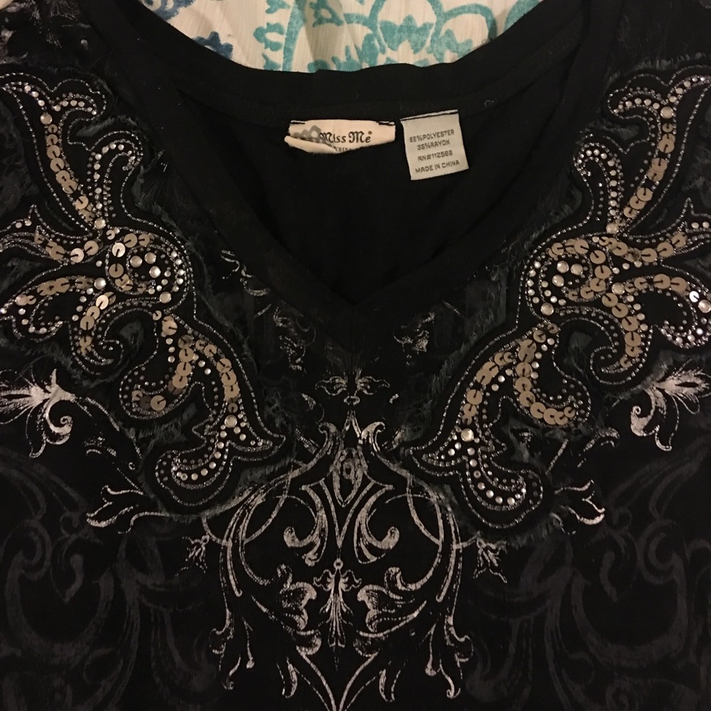 Miss Me black Top Med