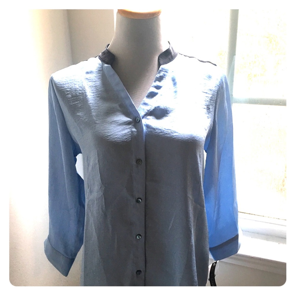 Polyester sky blue and black high low top