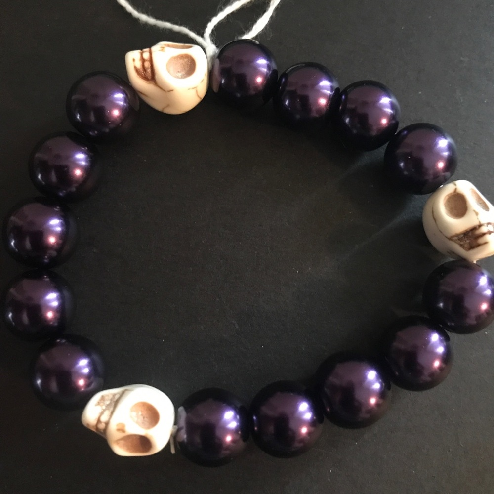 Dark purple skull bracelet