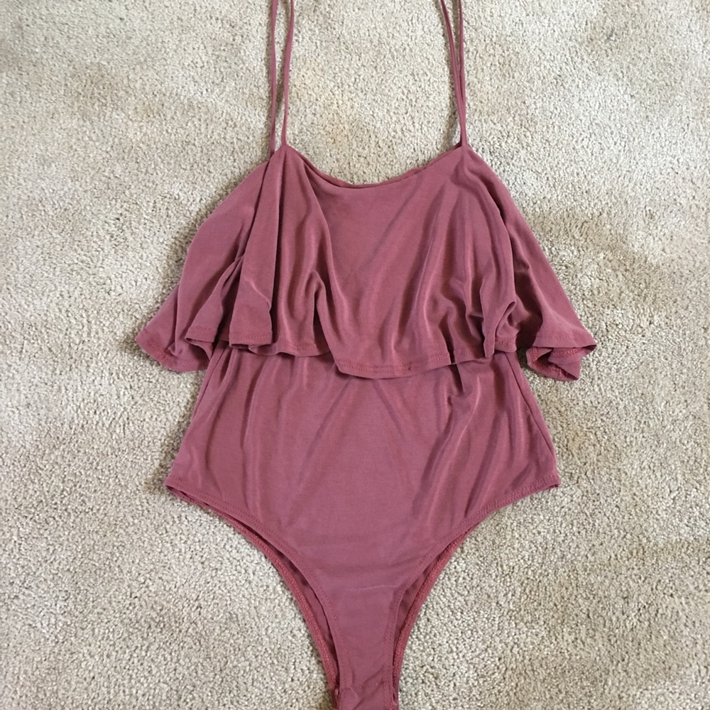 Mauve Flounce Bodysuit
