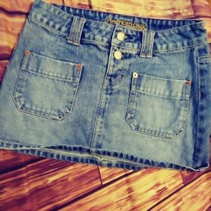 American Eagle blue jeans blue skirt size 0 junior