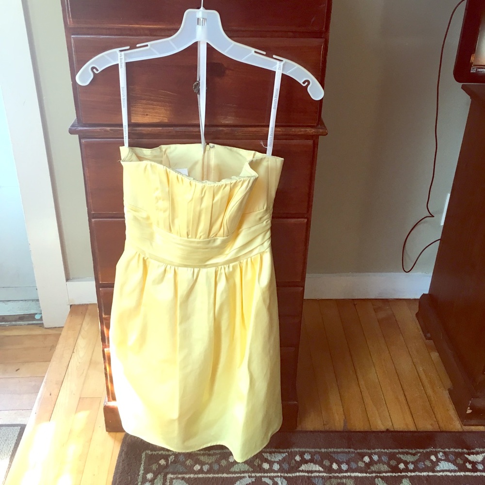 Canary Yellow Strapless Bridal Dress - Picture 2 of 3