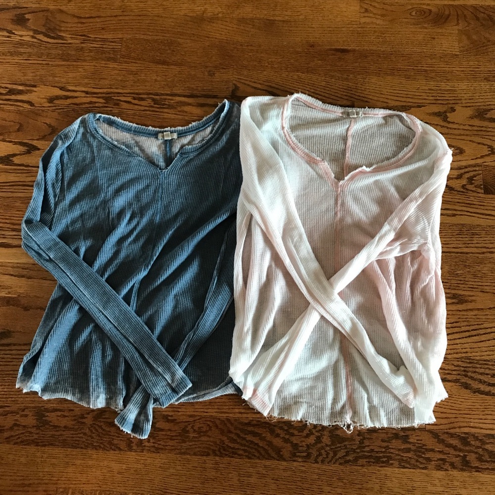 Two ecote Urban Outfitters XS thin thermal shirts