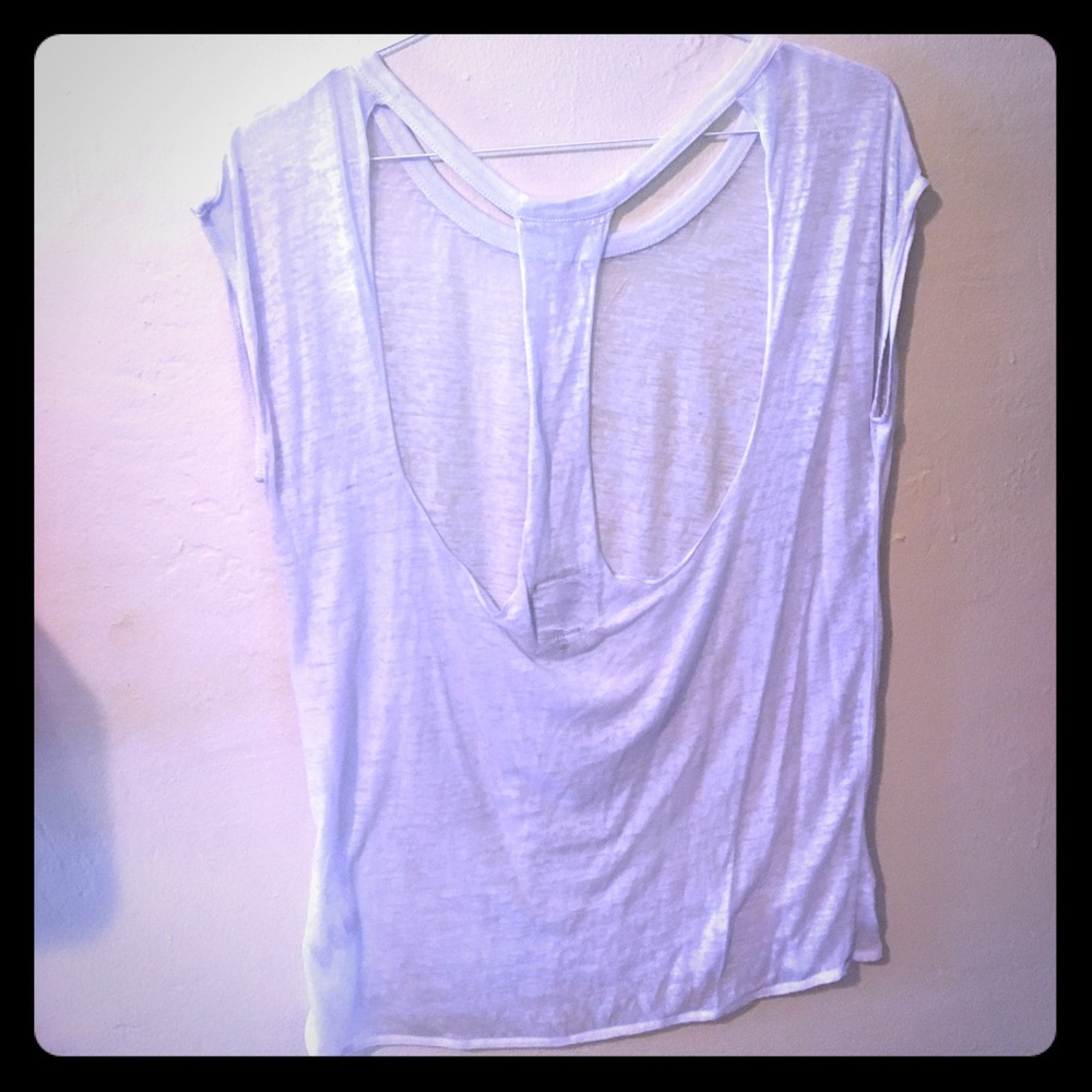 Chaser brand white t-shirt with back cut out