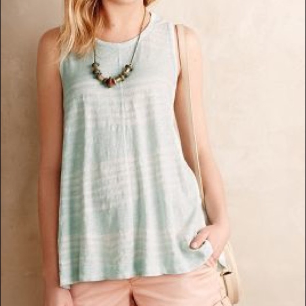 ANTHROPOLOGIE | Left of Center Seamed Slub Tank