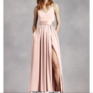 Davids bridal blush bridesmaid dress