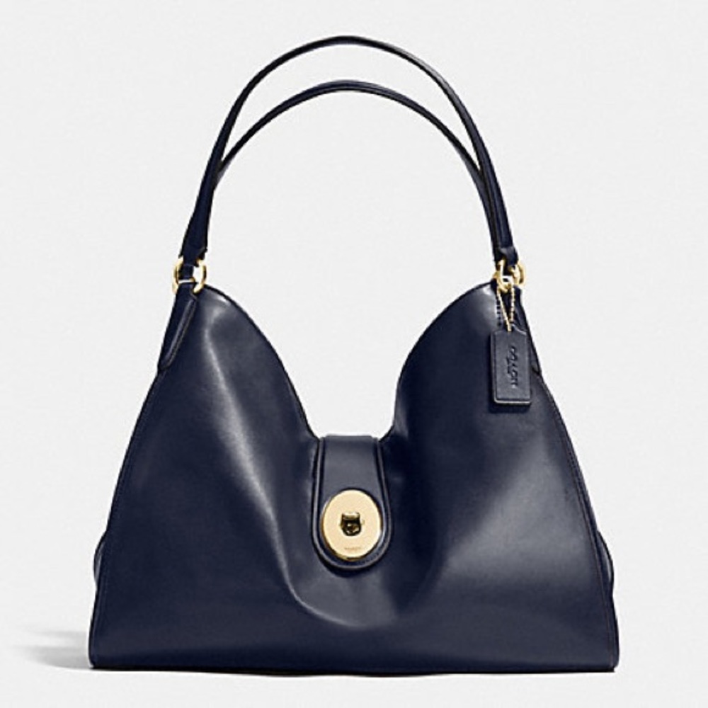 Coach leather Carlyle bag in midnight (navy)