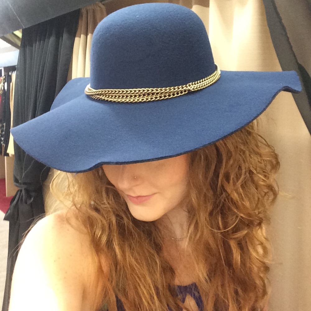 Navy Wide Brim Hat