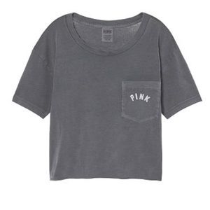 Pink olive green crop top