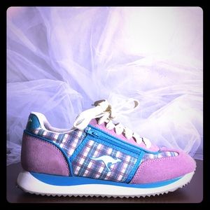 KangaROOS tennis shoes - purple and blue plaid
