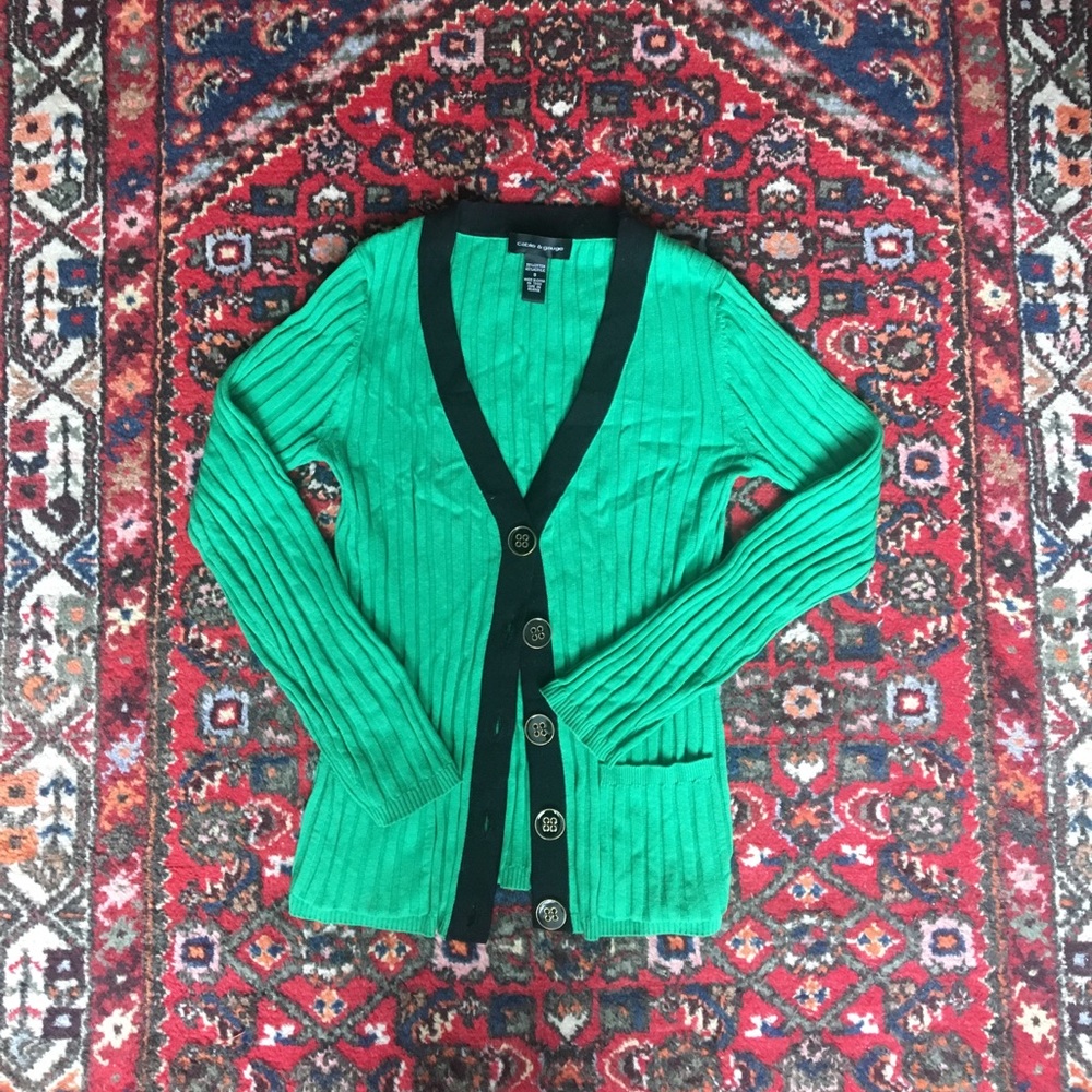 Kelly green cardi. Size Sm.