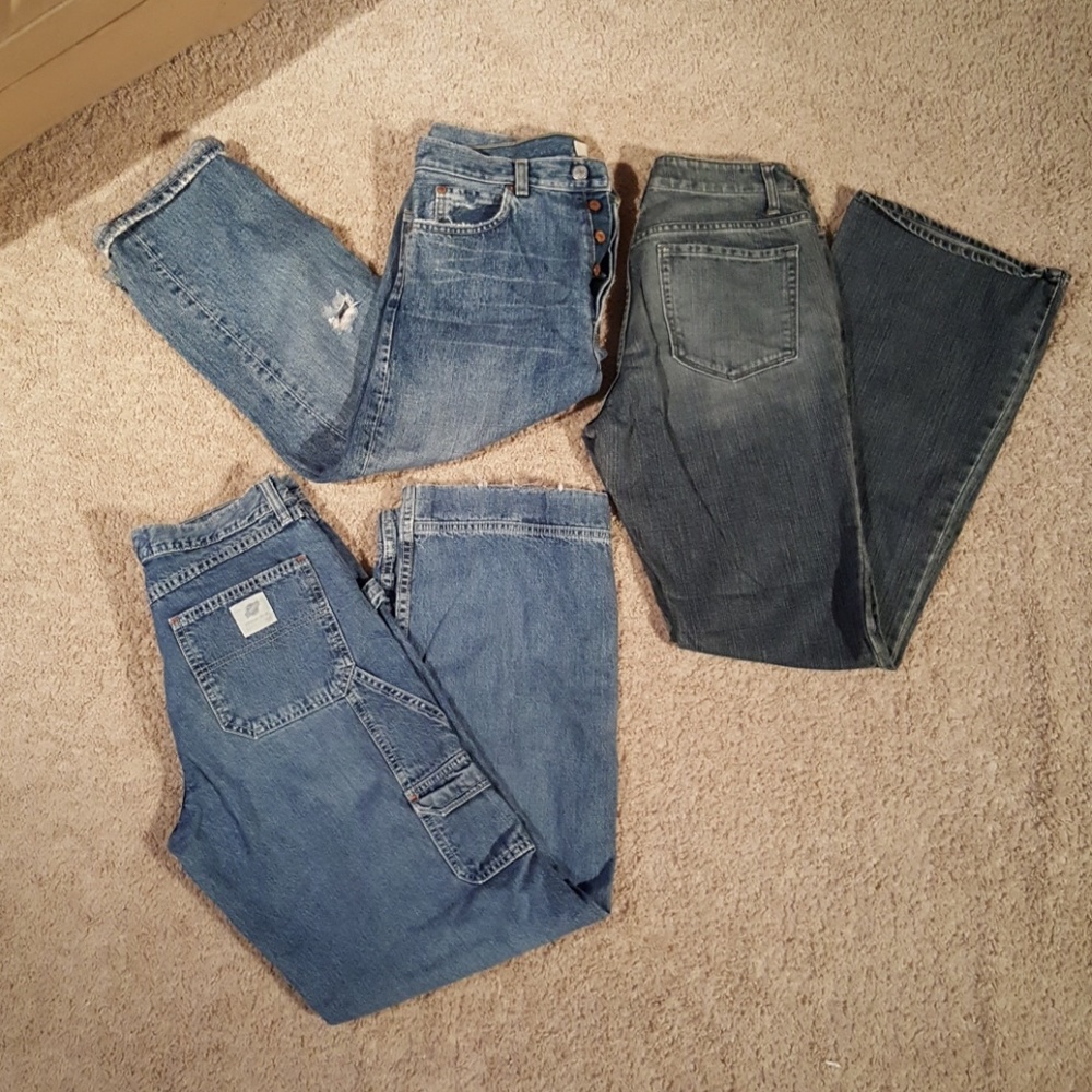 3 pairs jeans- Gap and America Eagle