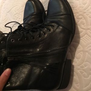 black boots that come a little over the ankle