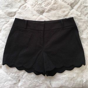 Scalloped Black Loft Shorts