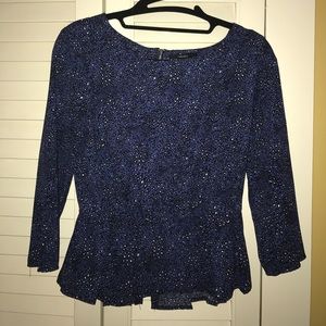 Printed peplum blouse with exposed zipper