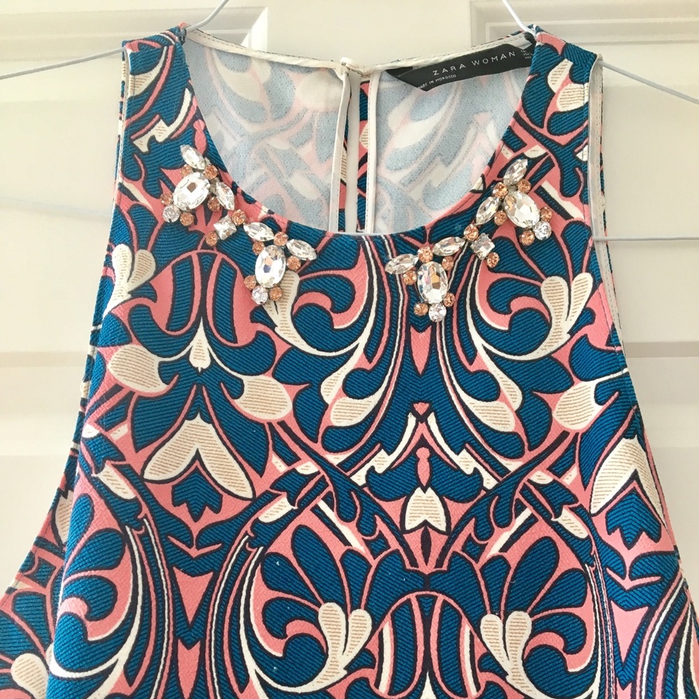 ZARA Embellished Sleeveless Top