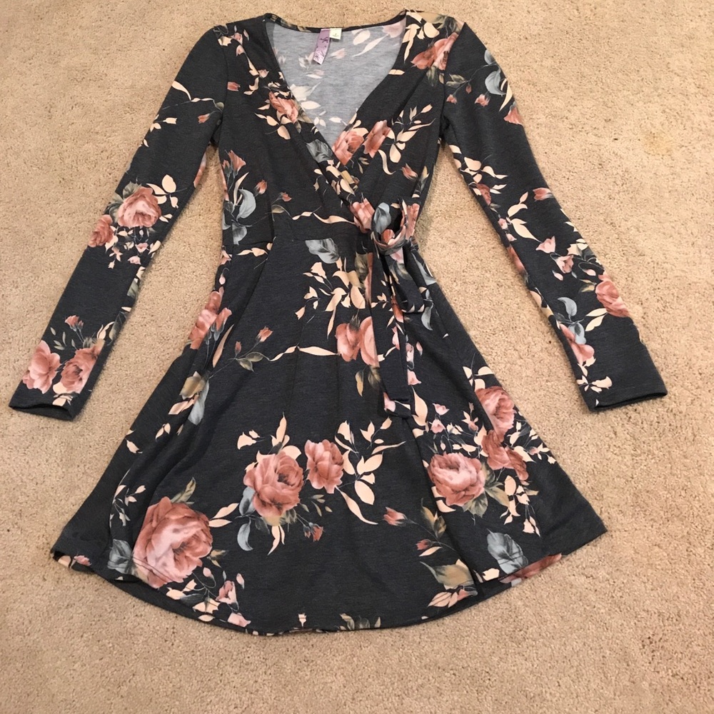 Grey floral dress