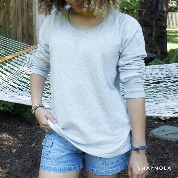 J. Crew Tops - J Crew Gray Tunic Sweatshirt