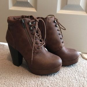 Material Girl Platform Block Heel Booties