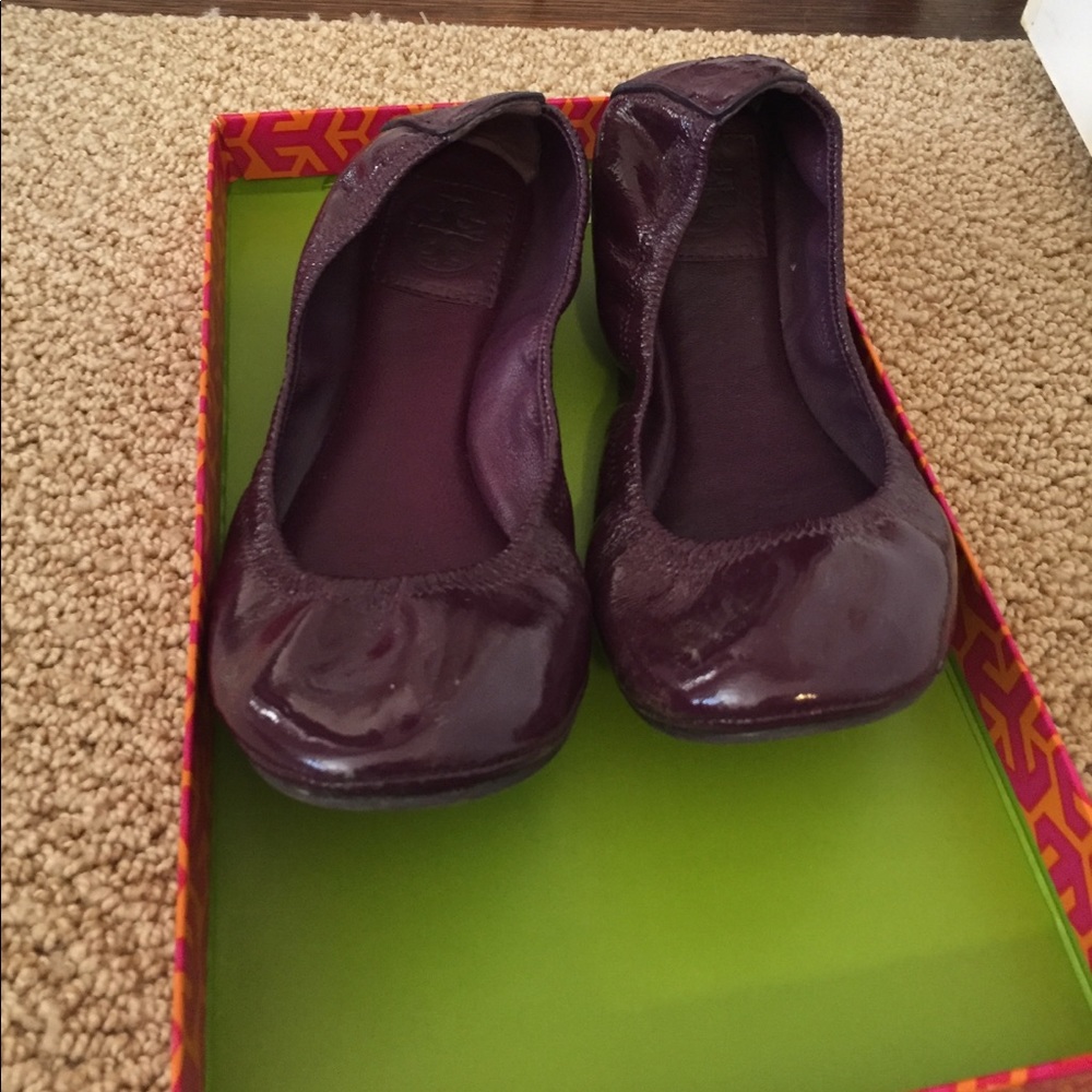 Purple Patent Leather Tory Butch Flats