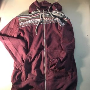 Burgundy zip up