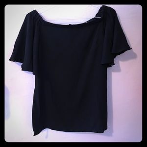 Black off the shoulder top with side slits