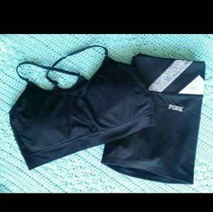 Victorias Secret PINK yoga shorts + sports bra