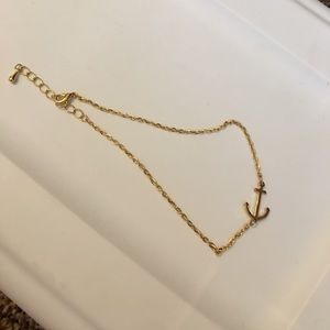Gold anchor ankle bracelet