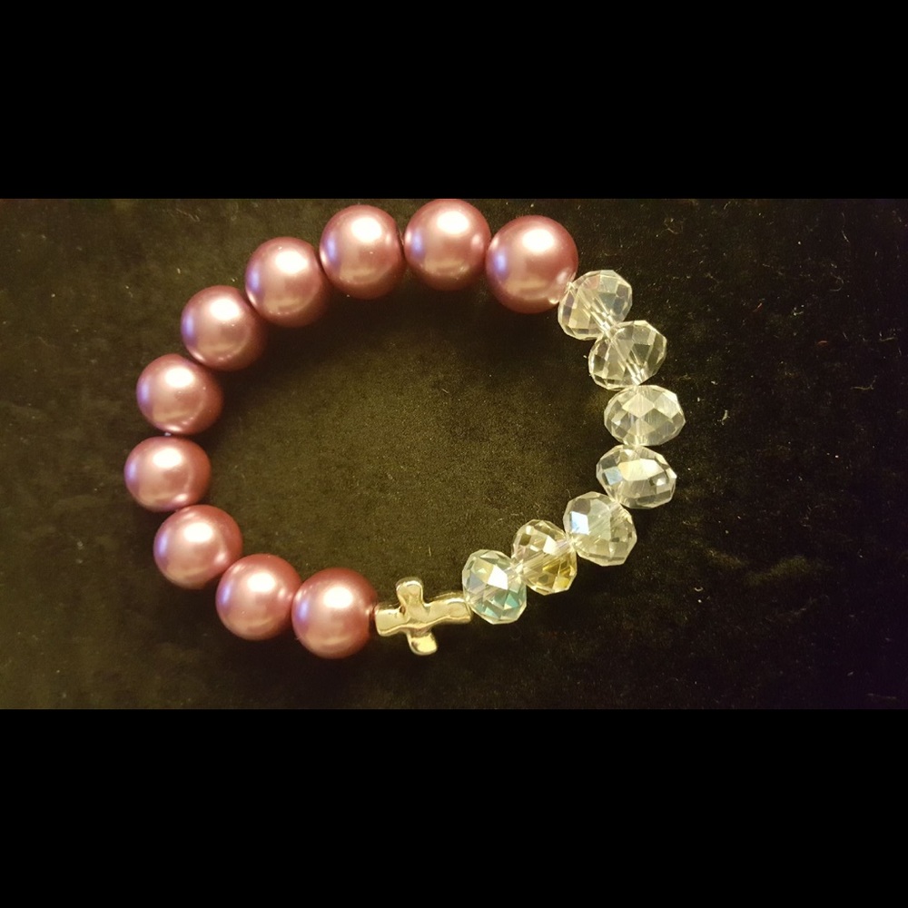Purple cross bracelet