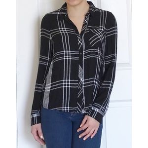 CK Jeans Black & White Plaid Button Up Flannel
