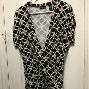 New York & Co Size XL black, white & tan top