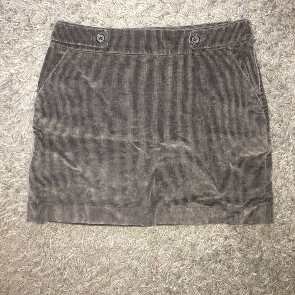 Gray Corduroy Skirt