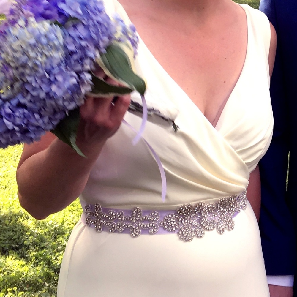 Beaded lilac sash