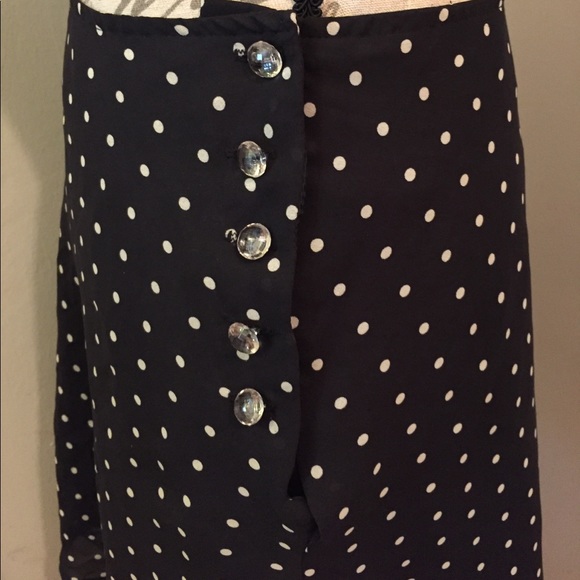 Vintage 90's black white polka dot mini skirt - Picture 4 of 6