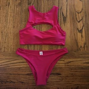 Red Cutout Swimsuit