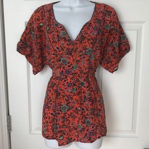 Maeve Anthropologie Silk Tie-back Kimono Small